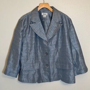 VOIR Collection Silver Plus Size Blazer Suit Jacket